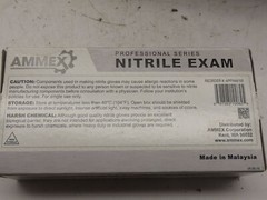 Ammex APFN46100 Exam Blue Nitrile Gloves Sz Large (Case of 1000) 10 boxes of 100