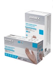 AMMEX Clear Vinyl Disposable Exam/Medical Gloves, 3 Mil, Latex-Free, Food-Safe