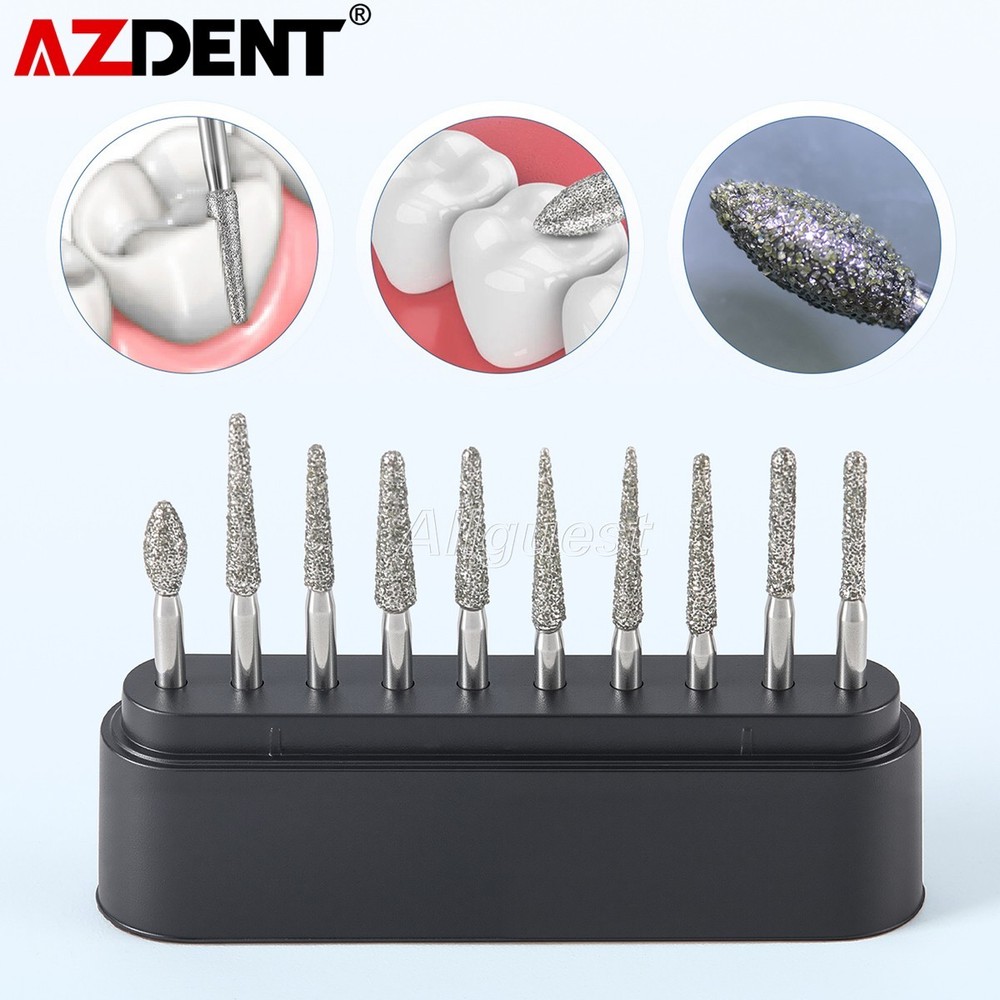 Kit de fresas dentales de diamante corte de zirconia FG 1.6mm alta velocidad