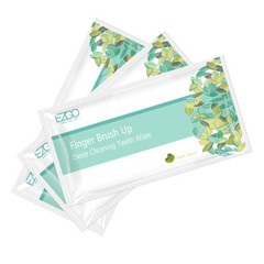EZGO 100pc Dental Oral Finger Brush Ups Deep Cleaning Teeth Wipes Finger Wipes