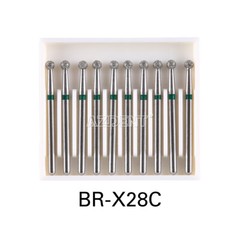 8Types AZDENT Dental Diamond Burs Stainless Steel Ball Round FG XL FG 1.6mm 25mm