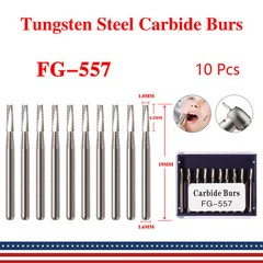Dental Midwest FG #557 Clinic Length Cross Cut Carbide Burs 100pk （19mm）