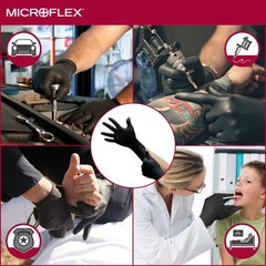 Microflex Midknight Mk 296 Xxl Black Nitrile Disposable Gloves Pack Of 100