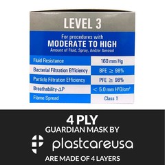 50 4-Ply ASTM Level 3 Black White Stripe Surgical Medical Masks by PlastCare USA