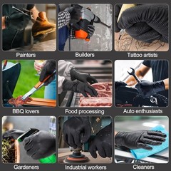 10mil Nitrile Gloves Thick,Industrial Disposable Gloves with Diamond Textured,He
