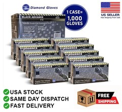 Advance Black Nitrile Exam Gloves Powder Free 1000 PC 6 Mil Latex Free Glove New
