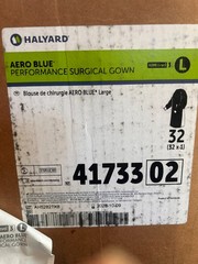 32 Halyard AAMI Level 3 Aero Blue Performance Surgical Gown Large 41733 (2028)