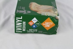Safety Zone Vinyl Latex free Gloves clear Size Medium Box Of 100 GVP9-XL-1 NEW