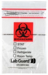Medegen 4914 TearZone Biohazard Lab Guard Specimen Bag 6 x 9 ~ 600 Bags/ 6 Packs