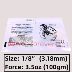 1000Pcs ORMCO Zoo Pack Dental Orthodontic Elastics 3.5OZ 1/8″ Chipmunk Bands