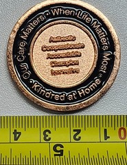 Vintage Kindred at Home Challenge Coin, Corporate Employee Recognition Medal