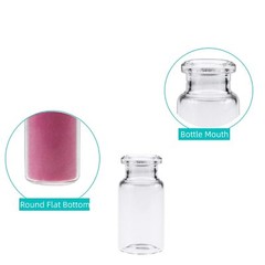 1000PCS 10ml Headspace Vials Clear Glass Bottle 20mm Crimp top Flat Bottom HPLC