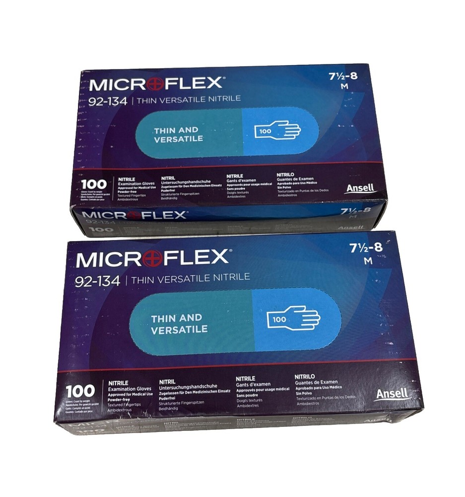 MICROFLEX 92-134 Exam Glove Size Medium 7.5-8 In Pack Of 2