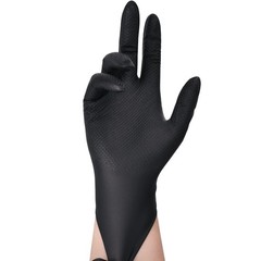 TitanFlex Heavy Duty Black Industrial Nitrile Gloves, 8-mil, Large, Box of 10…