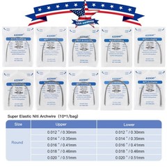 AZDENT Orthodontic Dental Brackets Roth MBT.022/.018 Hooks/Niti Round Arch Wire