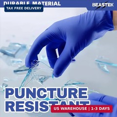 Beastek Nitrile Exam Gloves, 4.0 Mil 100 Pcs, Powder-Free Latex-Free Medical Coo