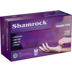 Shamrock Latex Industrial Gloves, Powder Free, Textured, Size M