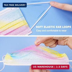 NiHealth Disposable Cute Face Masks for Adults Women Men, Breathable Mask with E