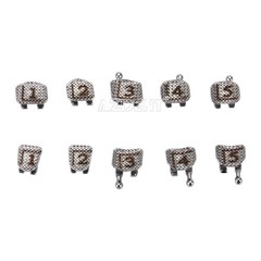 10X AZDENT Orthodontic Brackets Split Welding Mini Roth 022 Hook 345 Laser Mark