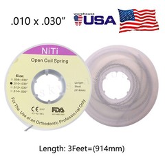 1 Roll Dental Orthodontic Niti Open Coil Spring Spool Dia.010 *030 ” inch 914mm