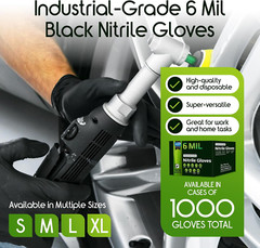 Heavy Duty 6Mil Nitrile Black Gloves – Latex Free for Medical, Food & More