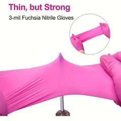Fuchsia Nitrile Disposable Gloves 20/100PCS 3-mil Powder & Latex Free Household