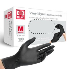 Powder-Free Vinyl Exam Gloves Latex-Free 100/Box Black/Blue Disposable Food Safe