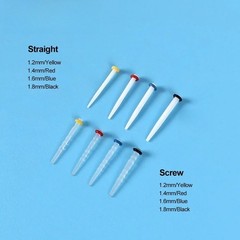 牙科纤维柱套件混合/螺丝/直柱石英玻璃螺纹桩1盒