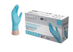 Ammex Professional Blue Nitrile Exam Gloves (Case of 1000/10 Boxes) 3 mil