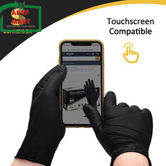 Schneider Black Nitrile Exam Gloves, 5 Mil Disposable Gloves Large 50 Pcs