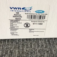 VWR International 25433-089 70mm Disposable Aluminum Smooth-Wall Weighing Dishes