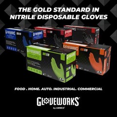 X Large 100 Pack Black Nitrile Gloves Medium Duty 5 Mil For Automotive and Cl…