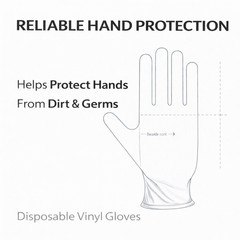 CURAD Basic Care 3G Stretch Vinyl Exam Gloves, Size Small Soft Flexible Easy Fit