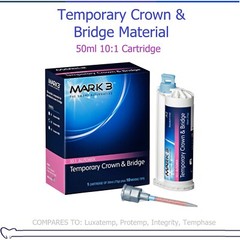 Dental Temporary Crown and Bridge Material, 50ml & 10 tips, Shade A2, A1, A3, B1