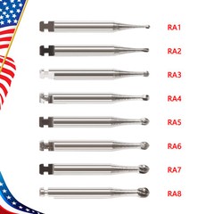 5 Pcs RA-1-8 Round Dental Tungsten Carbide Burs Drills for Low Speed Handpiece