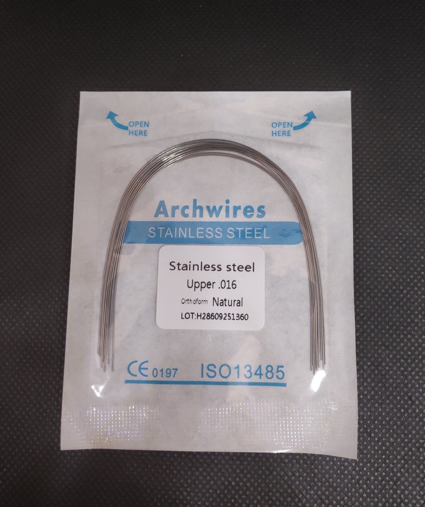 Dental Orthodontic Arcos Stainless Steel Arch Wires Round Wires Nature 10pc/pack