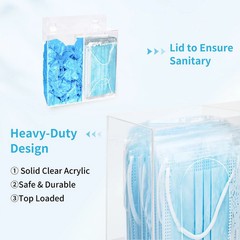 Double Acrylic Glove Mask Dispenser Holder Medical PMU Tattoo 2 compartment