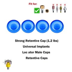 Dental Overdenture Locator Implant Abutment Retention Caps Male Cap Inserts Set