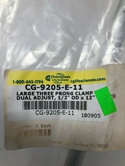 Chemglass CG-9205-E-11 Large Three Prong Clamp Dual Adjust 1/2″ OD 12″