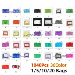 1040 Pcs/1 Pack Dental Orthodontic Ligature Ties Elastic Rubber Bands 37 Colors