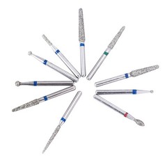 100pcs Dental Diamond Burs for High Speed Handpiece Medium 1.6mm Friction Grip