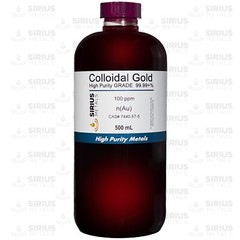 True Colloidal Gold – 100 ppm – 500 mL (16.9 Fl Oz) in Clear Plastic Bottle
