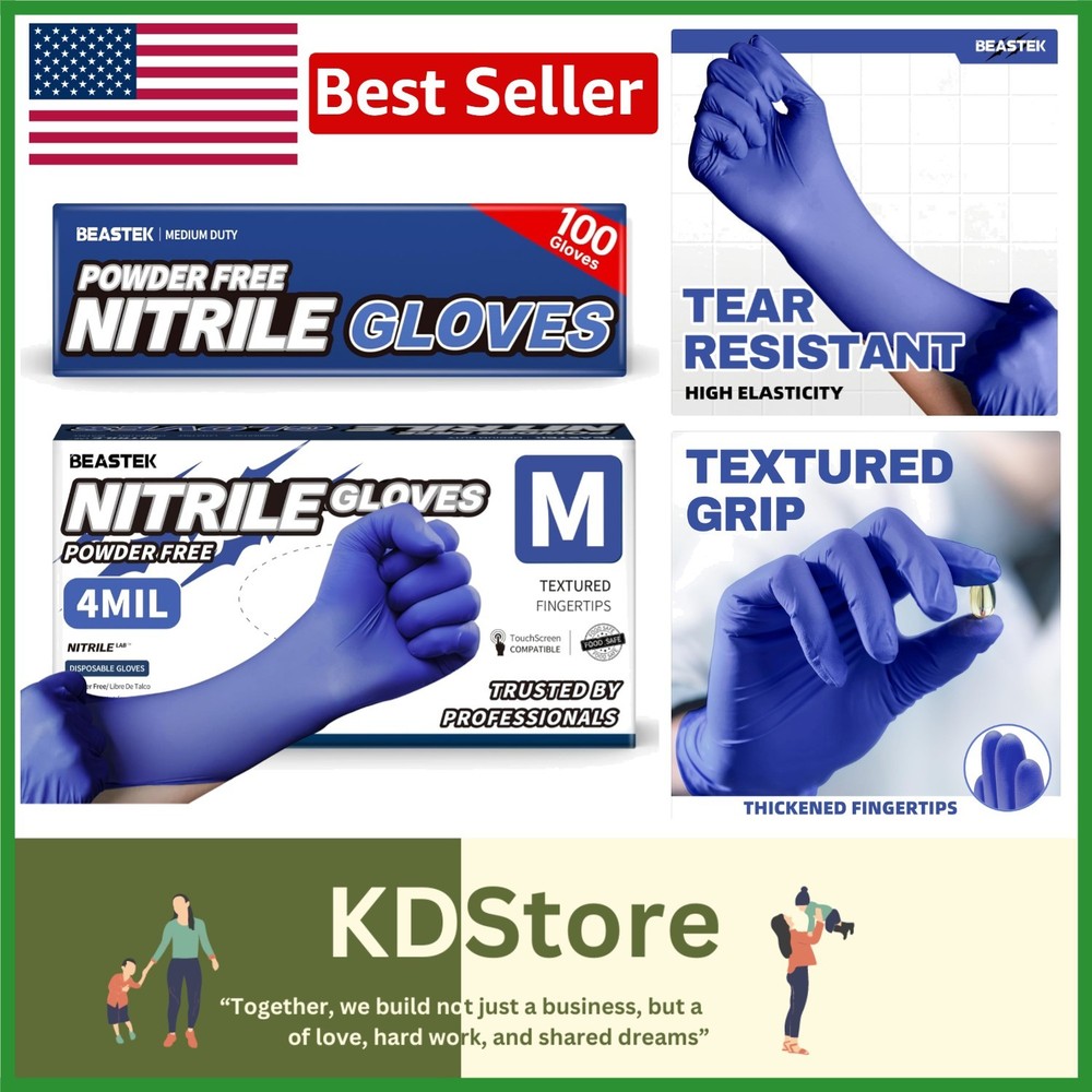 Blue Violet Nitrile Exam Gloves – Powder & Latex-Free, 4 Mil, 100 Pcs