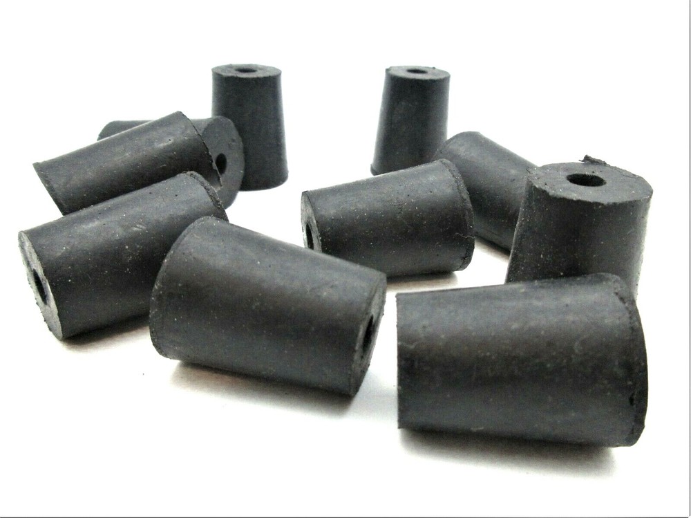 #2 Solid Rubber Stoppers Tapered Plug Bung Cork 1 Hole Fits 5/8″ to 25/32″ ID