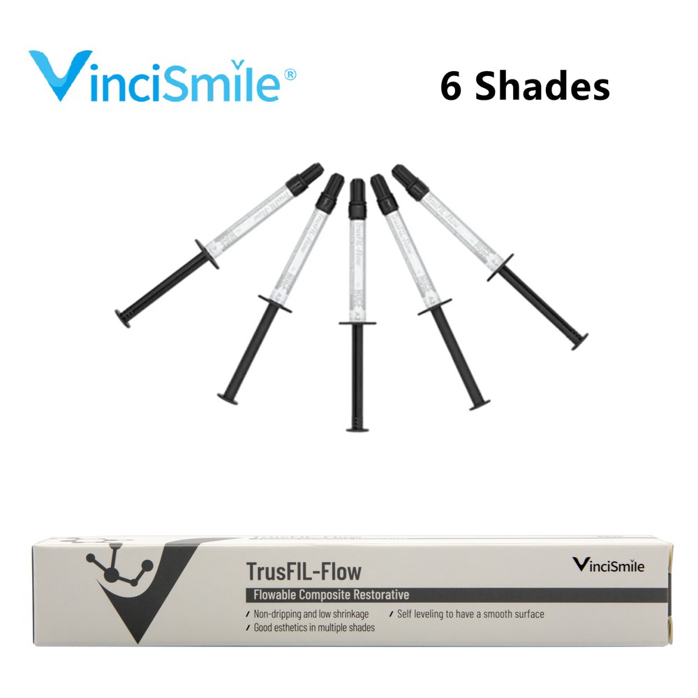 Dental Light Cure Nano Hybrid Flowable Visible Restorative Composite 6 Shades