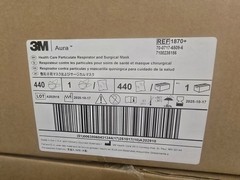 Case of 440 3M Aura 9205+ N95 NIOSH Approved individually sealed Masks