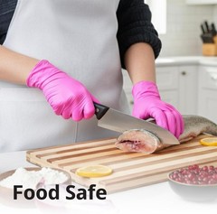 Powder-Free Nitrile Gloves, 3 Mil, Latex-Free, Pink/Fuchsia