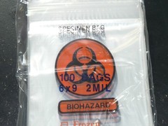 6″ x 9″ 6×9 Specimen Transport Biohazard 2MIL 2 Mil Zip Bag – 100 Count 100x