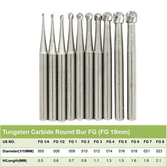 Dental Carbide Burs FG 19mm / FG SURG 25mm Long Shank Surgical High Speed