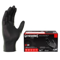 GLOVEWORKS Black Nitrile Gloves 5 Mil Disposable for X-Large, Gpnb48100bx